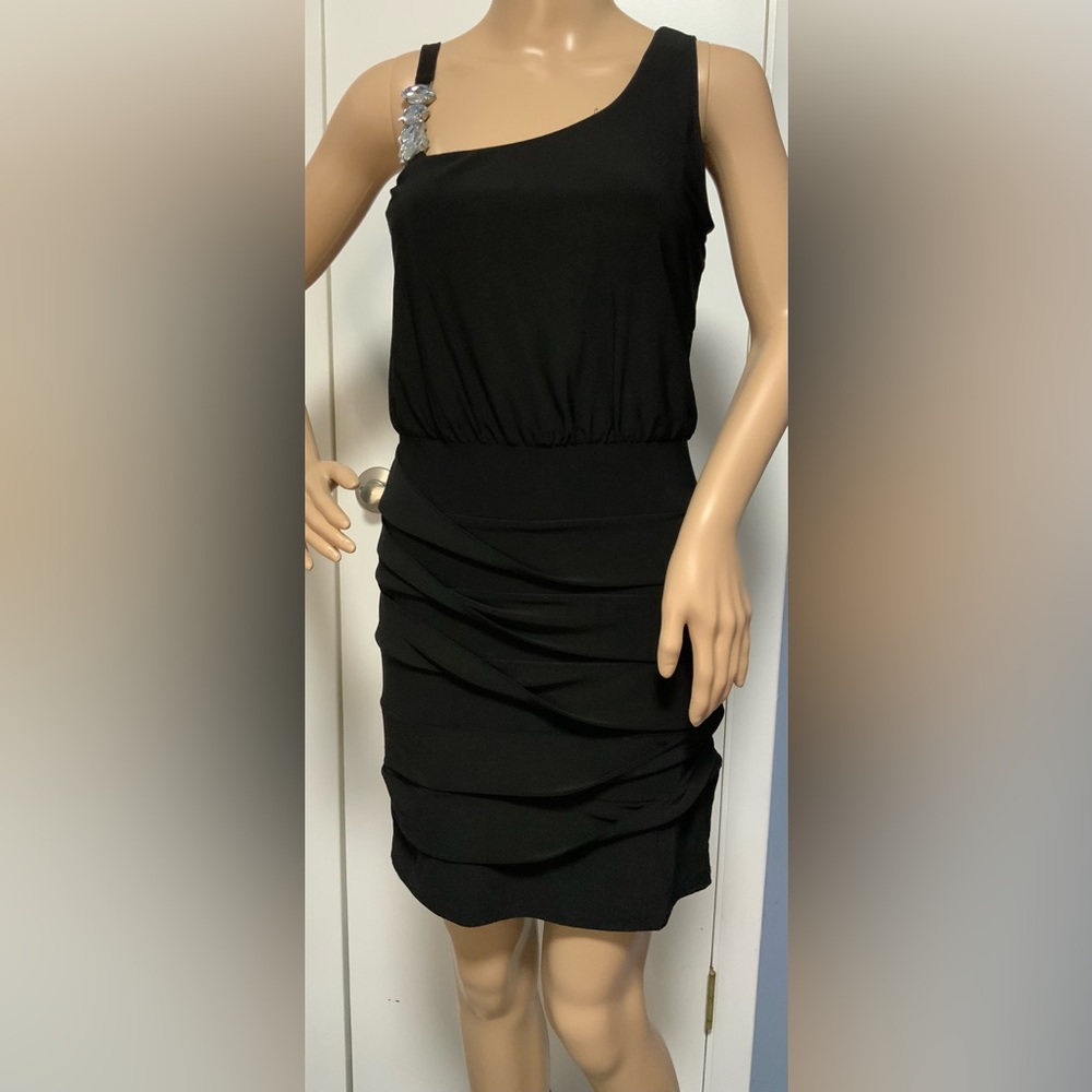 Deb Black Halter Sheath Mini Dress - size M